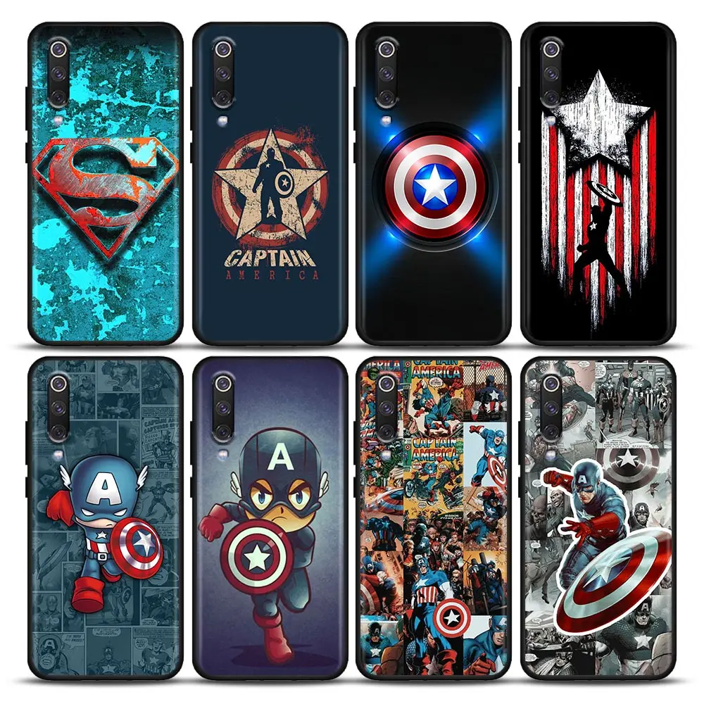 

Phone Case for Xiaomi Mi 9 9T SE Mi 10T 10S Mi A2 Lite CC9 Note 10 Pro 5G Soft Case Cover America Captain Marvel