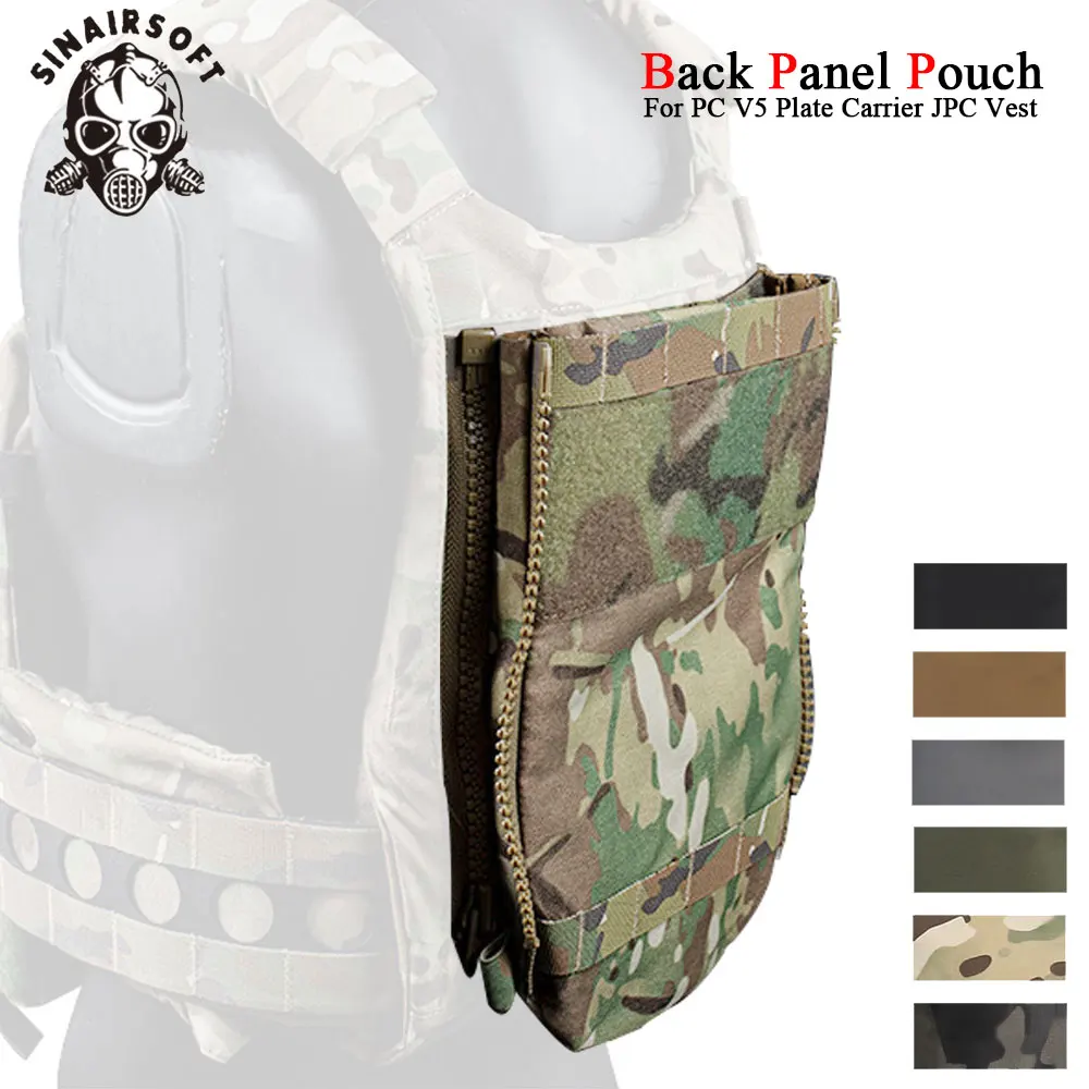 

SINAIRSOFT Adapt Back Panel Pouch For PC V5 Plate Carrier JPC Vest Zip-on Pack Hunting Tactical Airsoft Equipment YKK Zipper