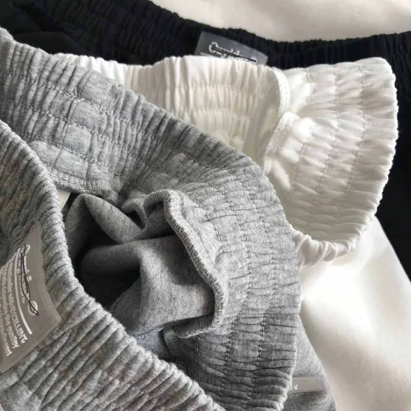 Women Shorts Summer High Elastic Lace Up Drawstring Wide Leg Shorts Letter Summer Thin Breathable Female Running Sports Shorts