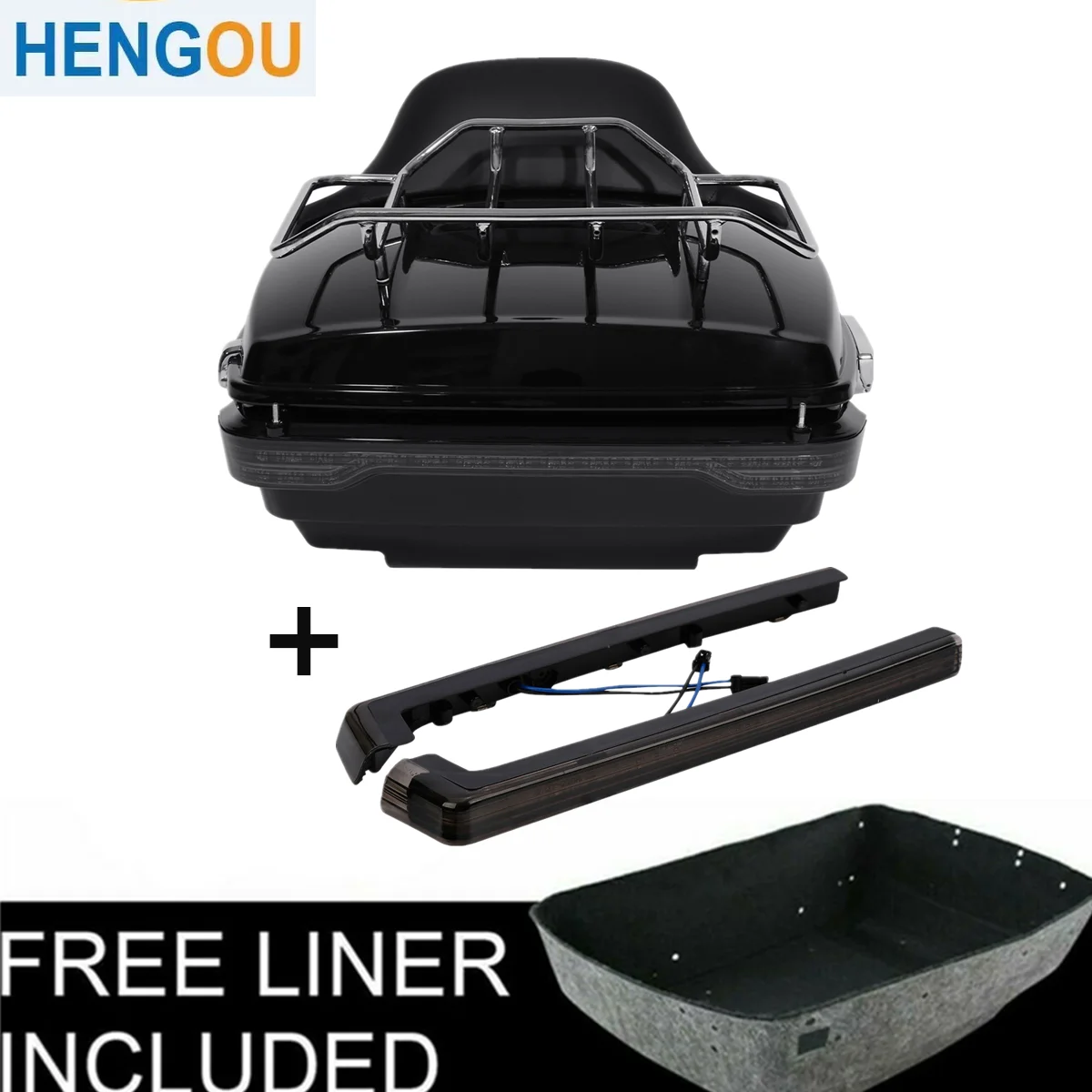 

Motorcycle King Tour Pack Trunk W/ Brake Tail Light For Harley Touring Electra Glide Road King Street Glide 2014-2022 2015 16 17