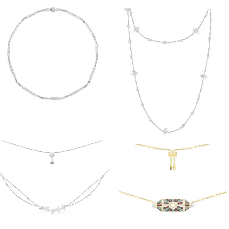 

LIDU, высокое качество, искусственное серебро 2021, новое ожерелье с двойным метеоритом, темпераментная универсальная цепочка до ключиц, подаро...