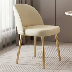 White High Gold Dining Chairs Bedroom Leather Kitchen Luxury Metal Dining Chairs Modern Office Silla Nordica Dining Rooms Sets