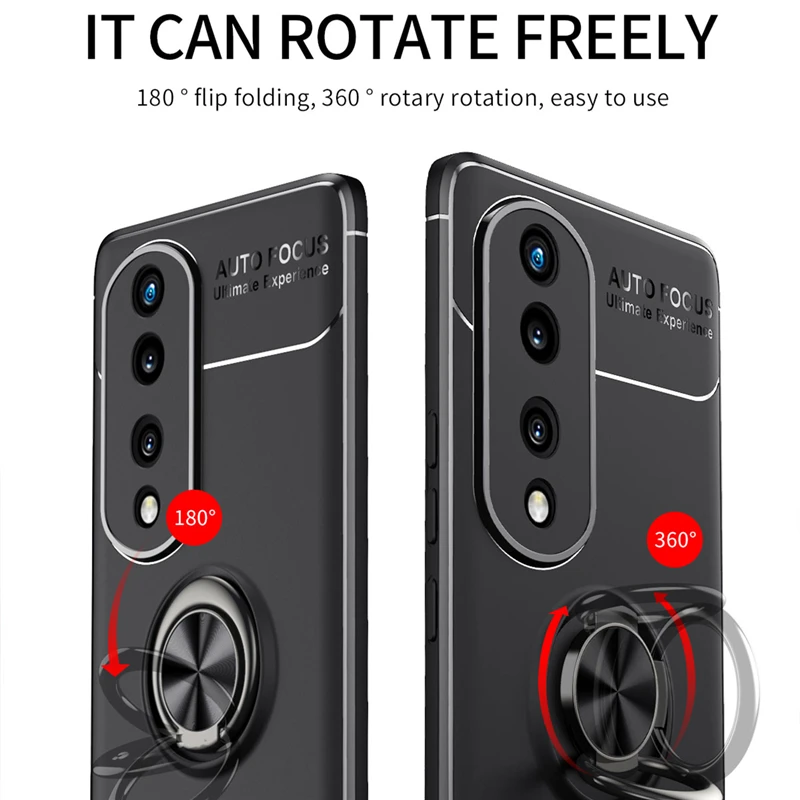 For Cover Huawei Honor 70 Pro Case For Honor 70 Pro Capas Back Shockproof TPU Soft Magnetic Holder For Cover Honor 70 Pro Fundas