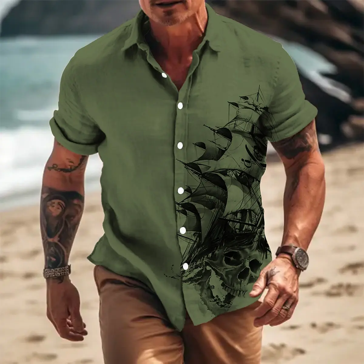 Лодка 3D принт Гавайские рубашки Мужчины Женщины Повседневная мода Уличная