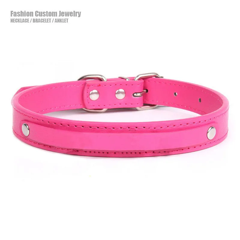 

Goth Sexy PU Leather Collars Choker Necklace Men Women Punk Cosplay Personalized Chocker DIY Customized Jewelry Party Gift