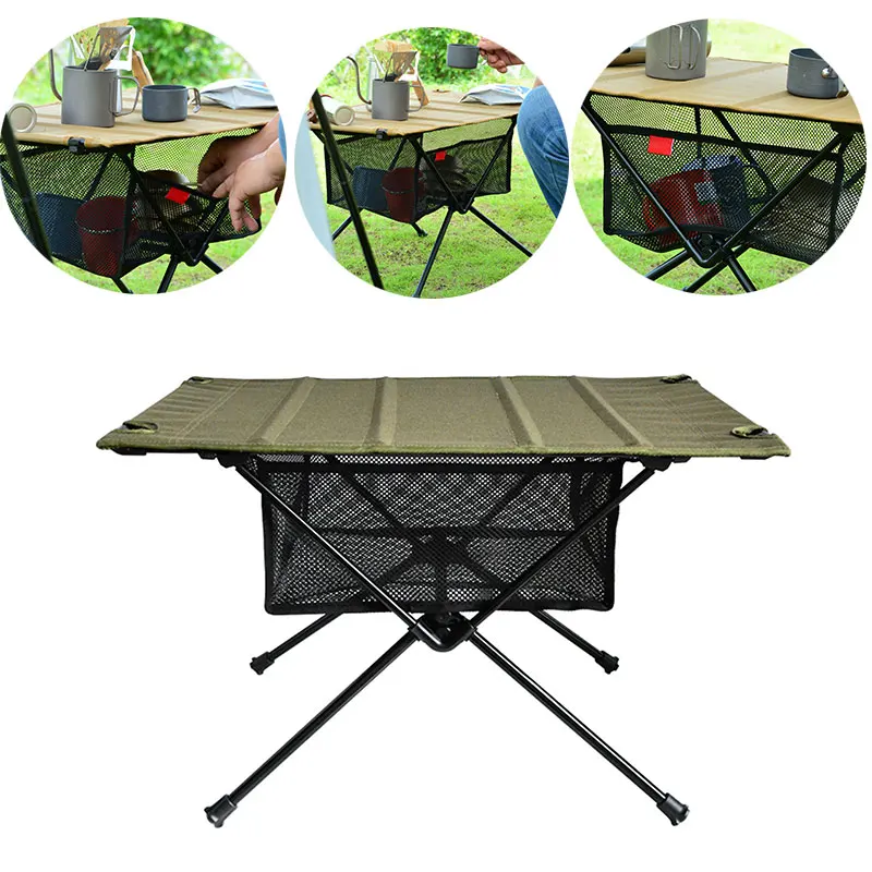 

Portable Folding Table Storage Net Shelf Bag Stuff Mesh For Picnic Outdoor Camping Barbecue Kitchen Folding Table Rack Hanging