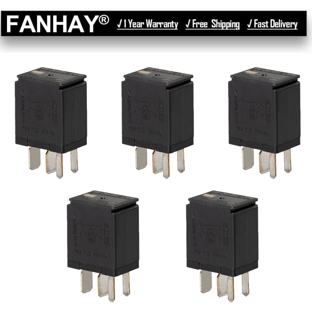 

5X HI PWR Auto Car Relay 4-Pins For Ford Fusion F150 F-150 8L8T-14B192-AA 8T2T-14B192-AA 8L8T14B19AA 8T2T14B192AA GU5T-14B192-GA