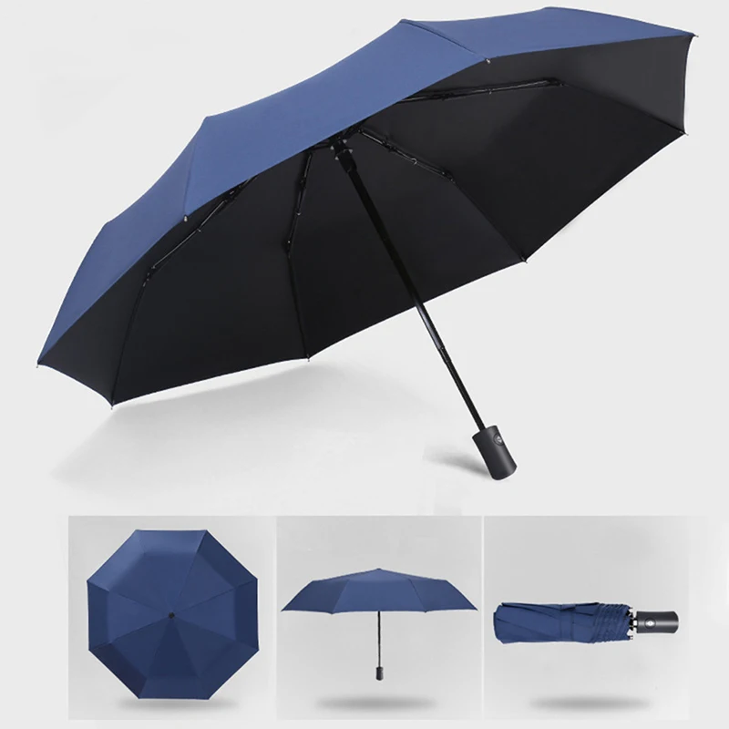 

Easily Store Parasol Fully Automatic Umbrella Business Male Folding Umbrellas Windproof Sunny Rainy Umbrella Anti-UV