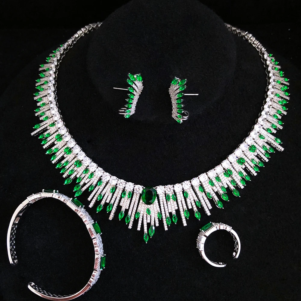 Комплект свадебных украшений GODKI роскошное красное ожерелье и серьги в форме