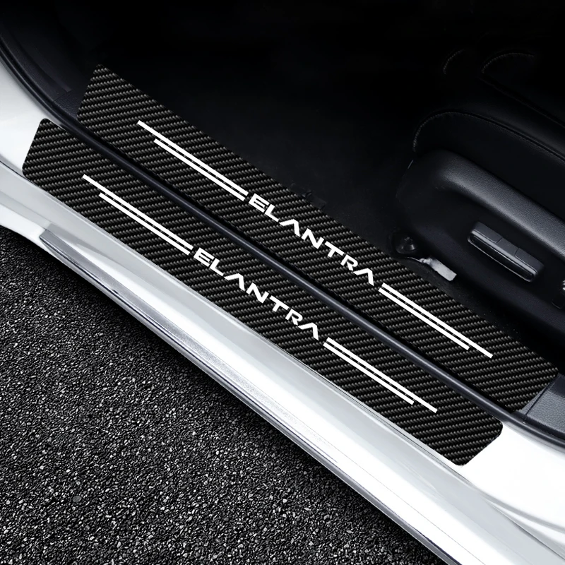 

Car Door Sill Threshold Mat Stickers Carbon Fiber Protection Decals For Hyundai Elantra CN7 2021 2022 Auto Accessories Style