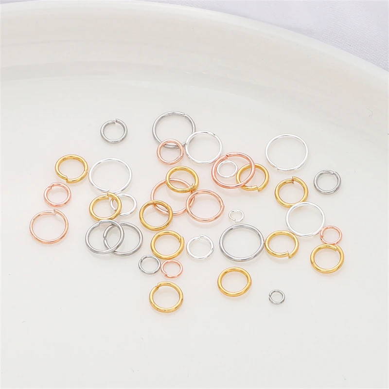 

50pcs 3/4/5/6/7/8mm Color Retention Brass Jump Ring Single Split Rings Connectors For DIY Jewelry Finding Making Accessories