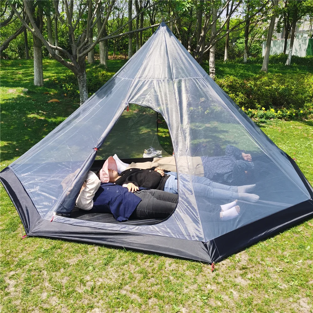 Ultralight Pyramid Tent‘s Inner Tent Outdoor Rodless Summer Mesh Tent Portable Backpacking Hiking Camping Teepee Inside Tent