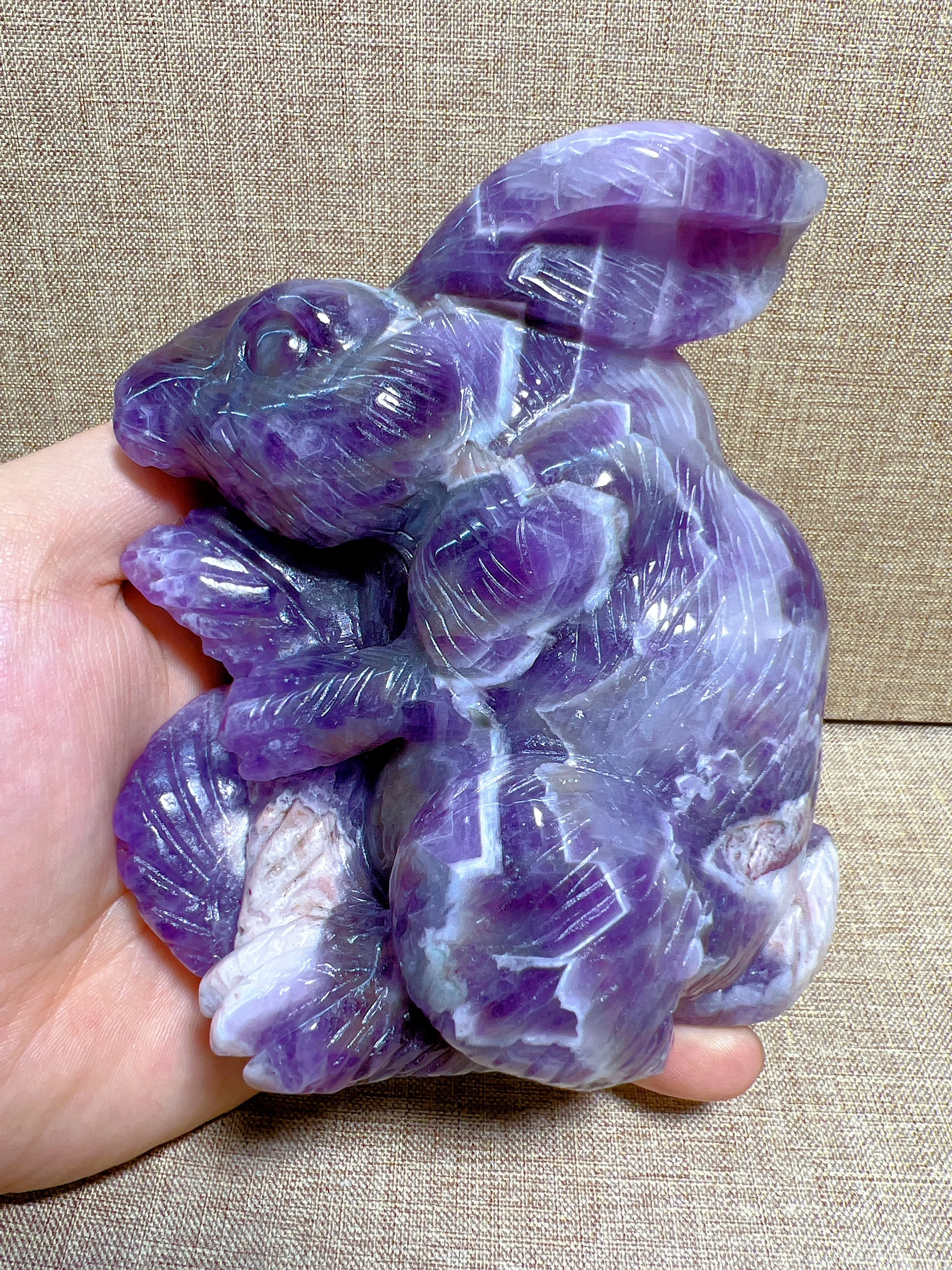 

Натуральный Аметист, кролик, резьба, Бесплатная форма, Восстанавливающее Средство, изысканный подарок