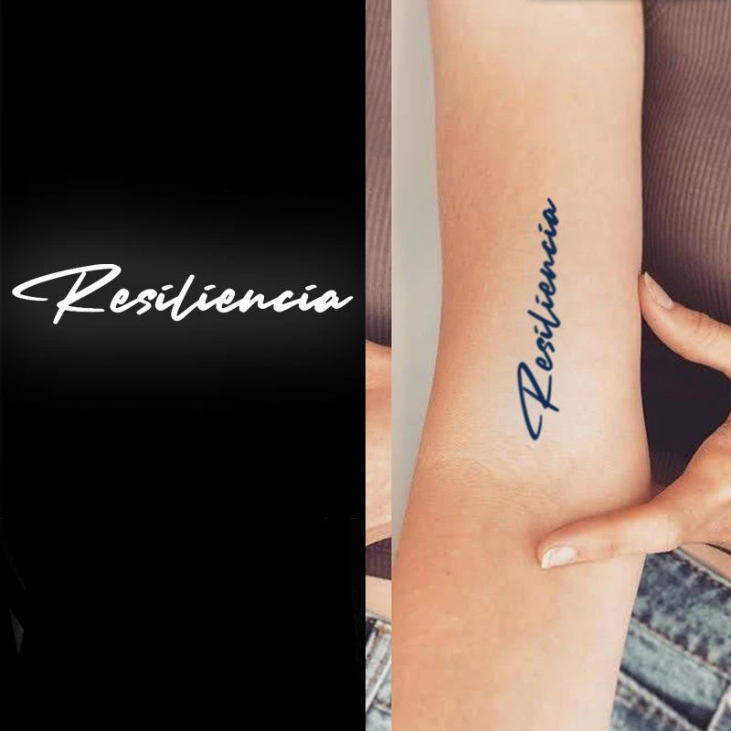

2022 Art Font Long Letter Line Art Waterproof Juice Tattoo Stickers for Woman Man Resilient Fake Tattoo Body Temporary Tattoo