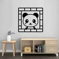cartoon panda family wall stickers murals home decor for kids rooms decoration creative decals removable vinyl poster hj1213