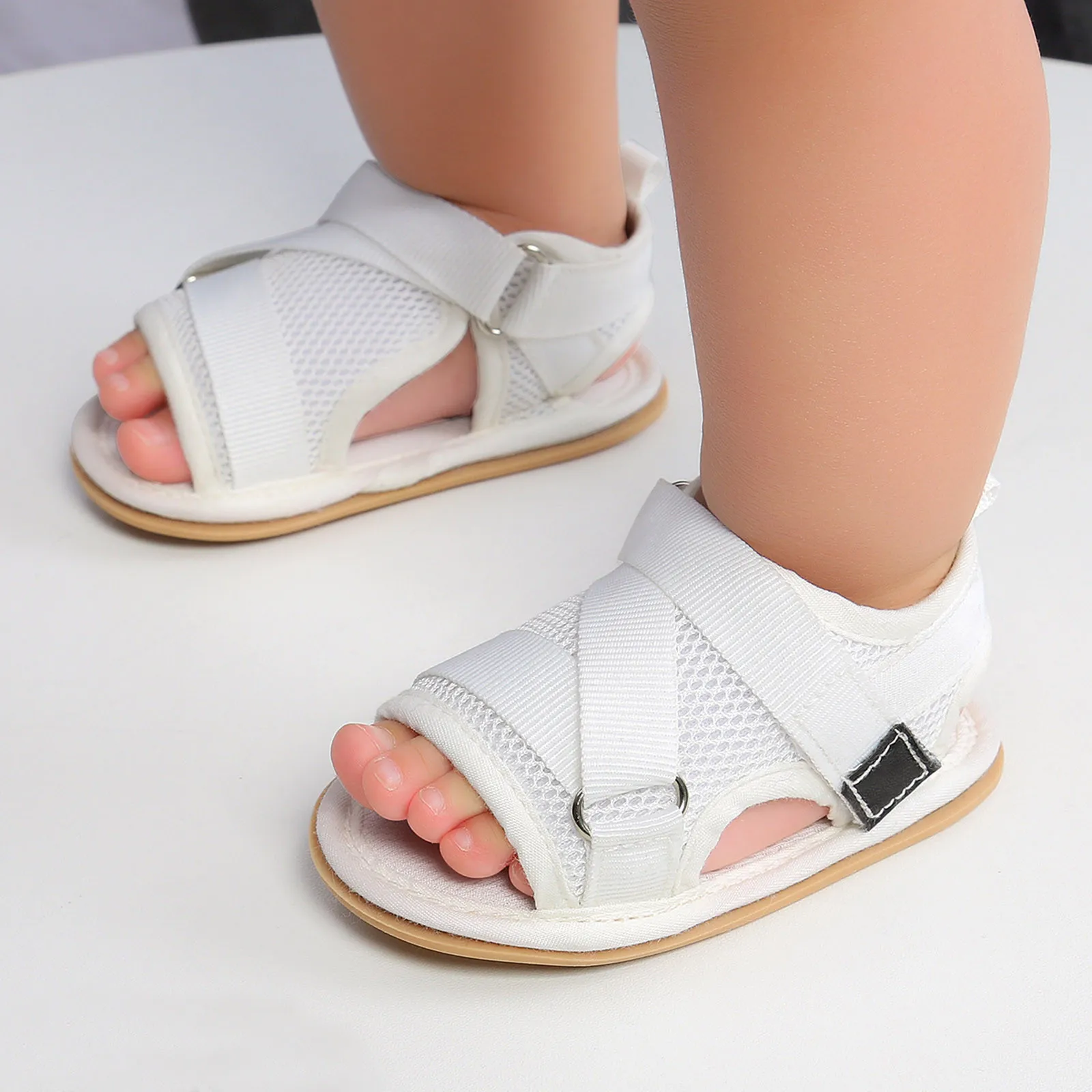 

0-18M Toddler Kids Sandals Baby Boys Girl Paste Soild Non-slip Floor Barefoot Non-Slip First Walkers Prewalker sandalia infantil