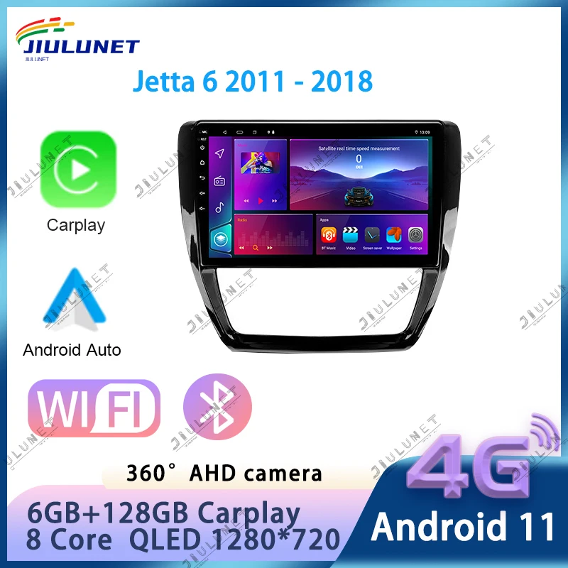 

JIULUNET Android 11 2Din автомобильное радио для Volkswagen VW Sagitar Jetta 6 Bora 2011-2018 мультимедийный плеер Carplay стерео головное устройство