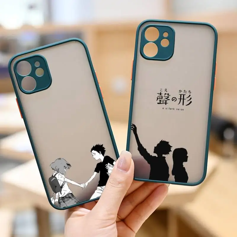 

A Silent Voice Phone Case For iPhone 12 11 Mini Pro XR XS Max 7 8 Plus X Matte transparent White Cover