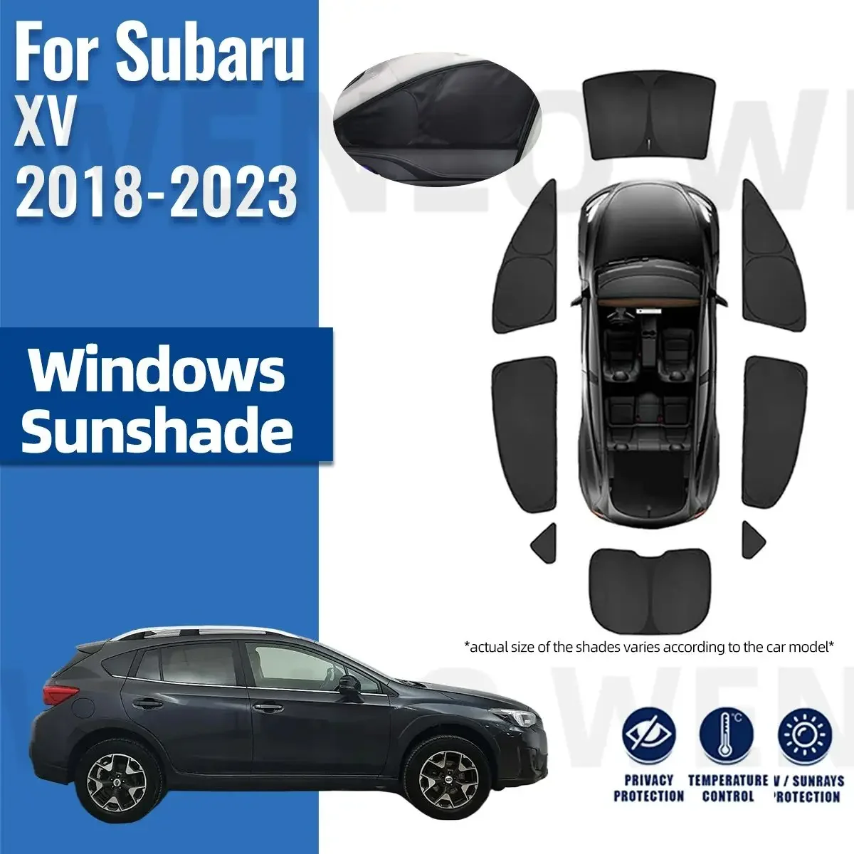 Для Subaru XV 2018 2019 2020 2021 2022 2023 Полное покрытие Автомобильный солнцезащитный козырек