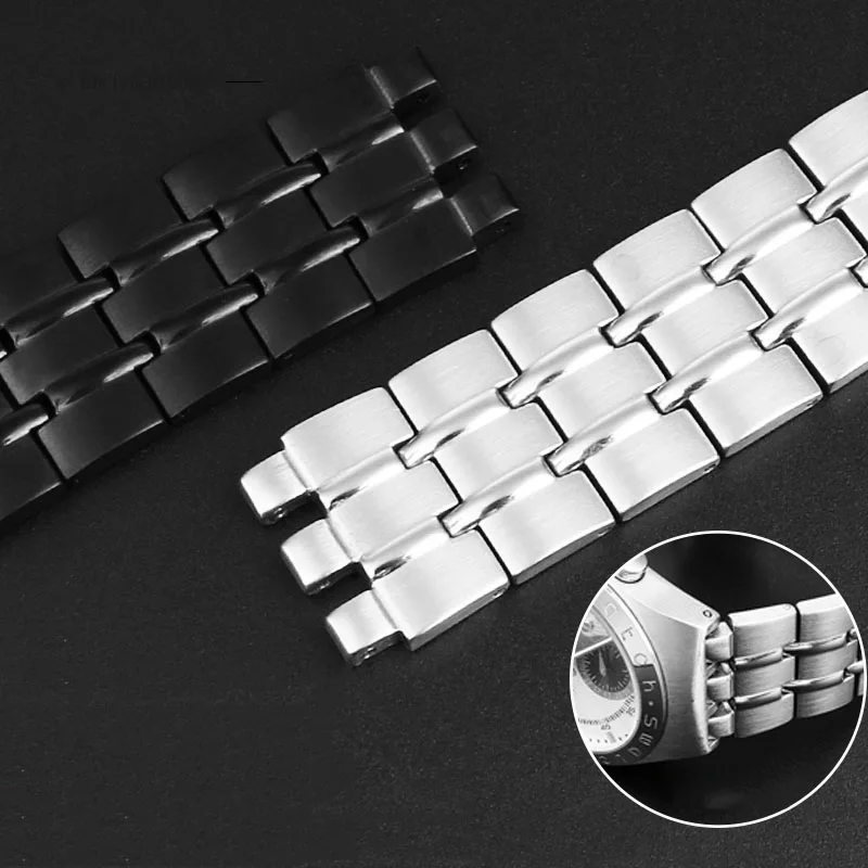 19mm 21mm High quality new style For Swatch Men's black steel watch Metal strap YVS451 YVS435 YCS443G watchband accessories