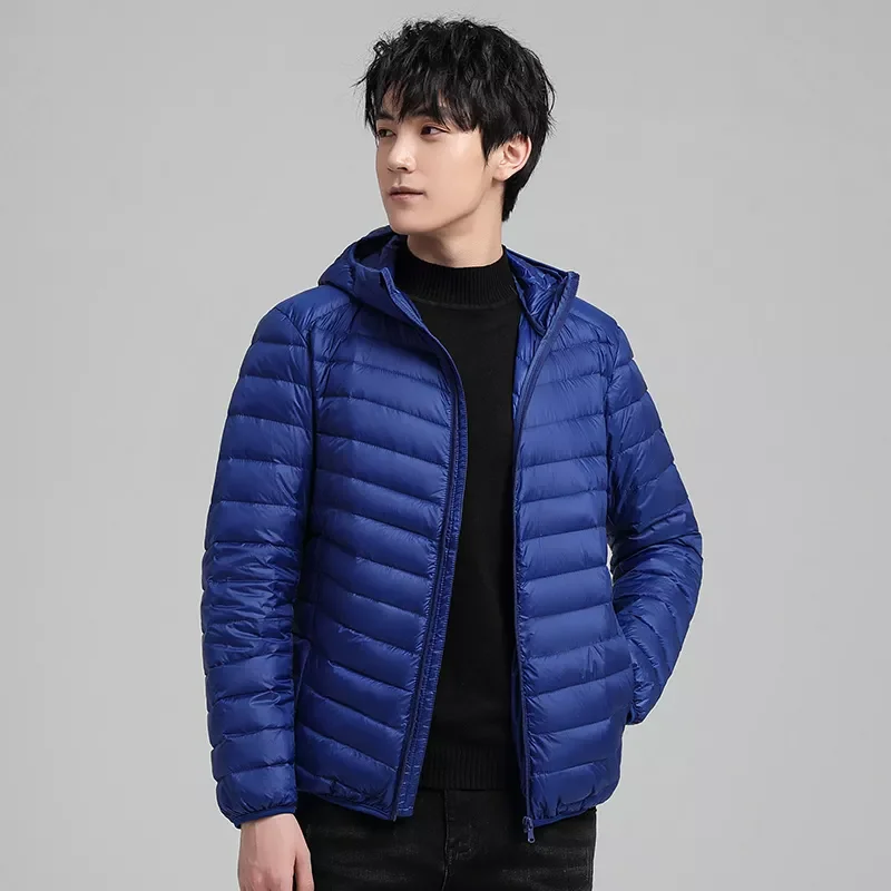 New2022 2021 Winter New Light Packable Down Jacket Men Autumn Fashion Slim Hooded Jacket Coat Plus Size Casual Brand Down Jacket