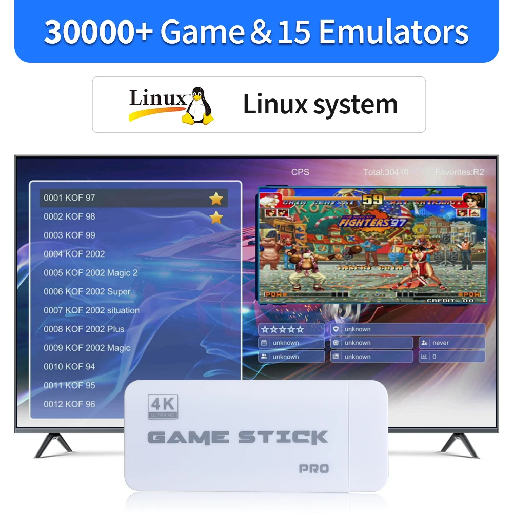 G1 64G игровая консоль Linux OS 4K для PS1/GameGear/Arcade/NES/SNES/MAME/FB NEO/NEOGEO с 30000 + играми Plug &amp Play