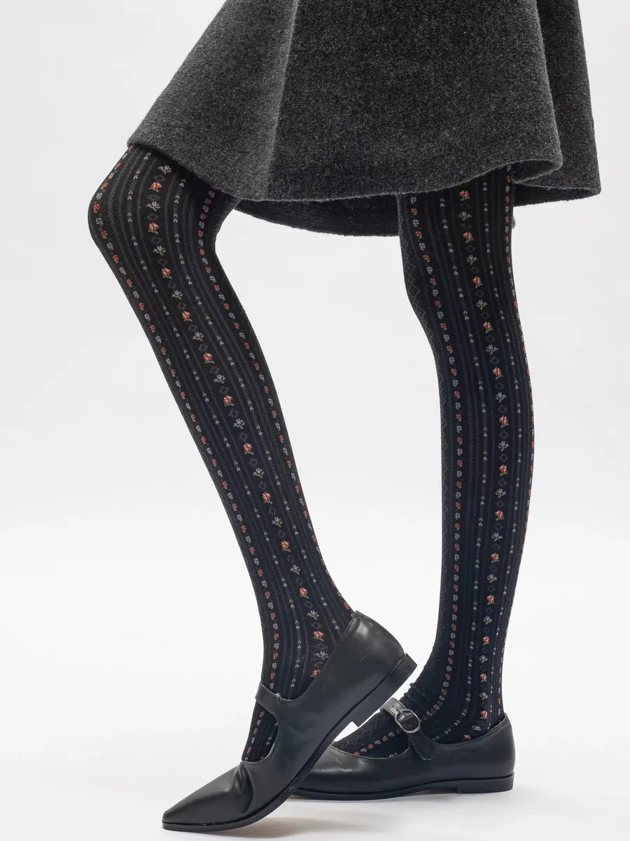 Весенне-осенние женские винтажные вязаные леггинсы в японском стиле Mori Girls с