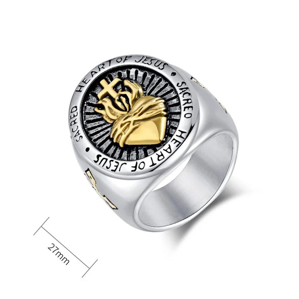 Европейский и американский литературный ретро титановый стальной крест кольцо