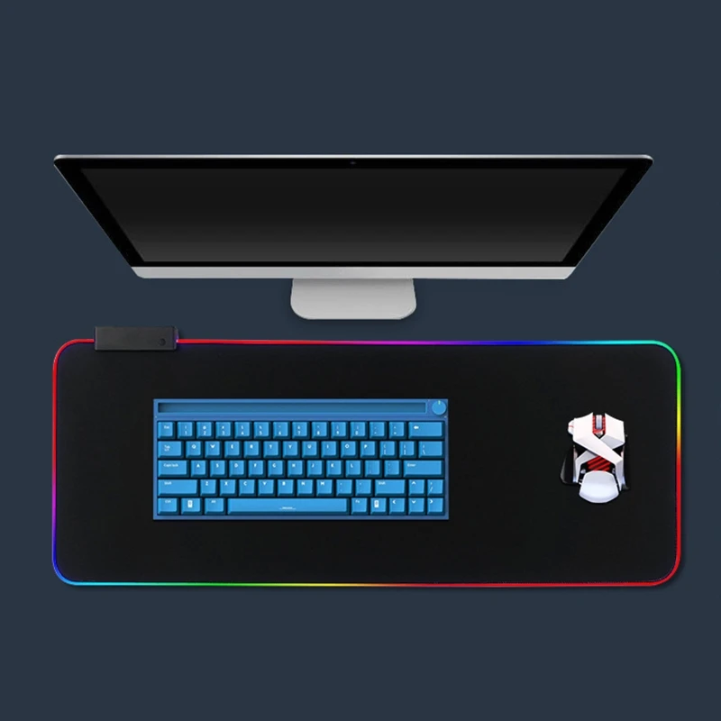 

Коврик для мыши игровой с 14 режимами освещения, 4 порта, RGB