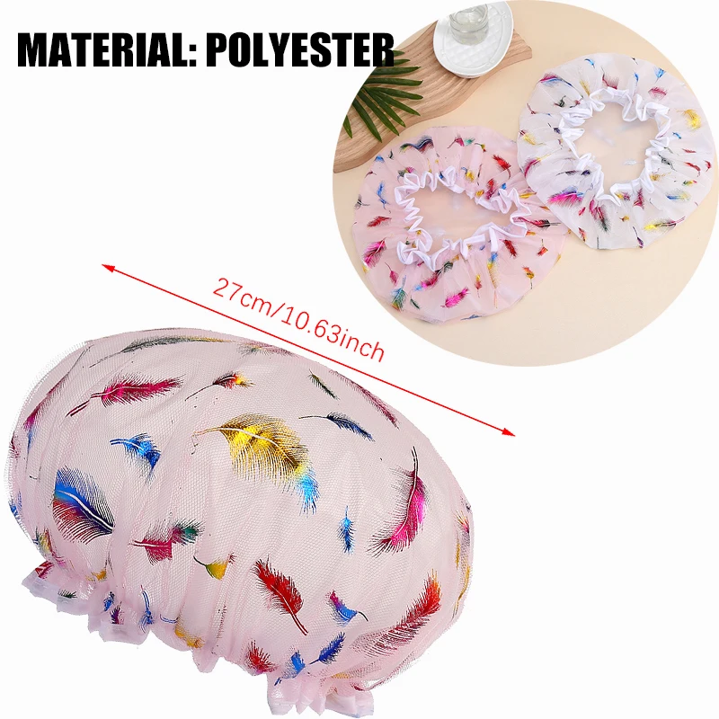 

1PC Waterproof Shower Cap Double Layer bonnets for women Shower Hair Cover Kitchen Bathroom accessories Shampoo Caps Bath Hat
