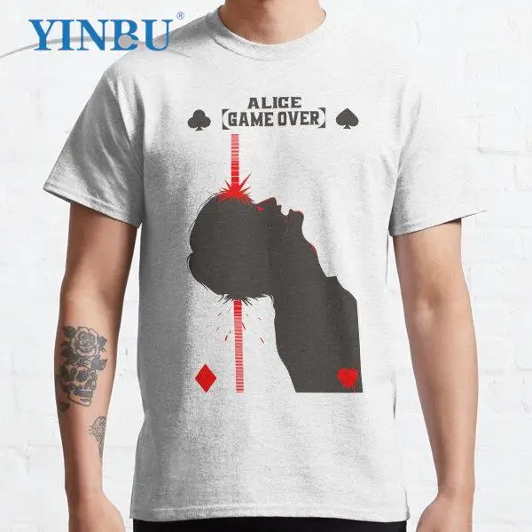 

Classic alice game over Unisex YINBU brand 2023 new in t-shirt Top quality cotton Graphic Tee