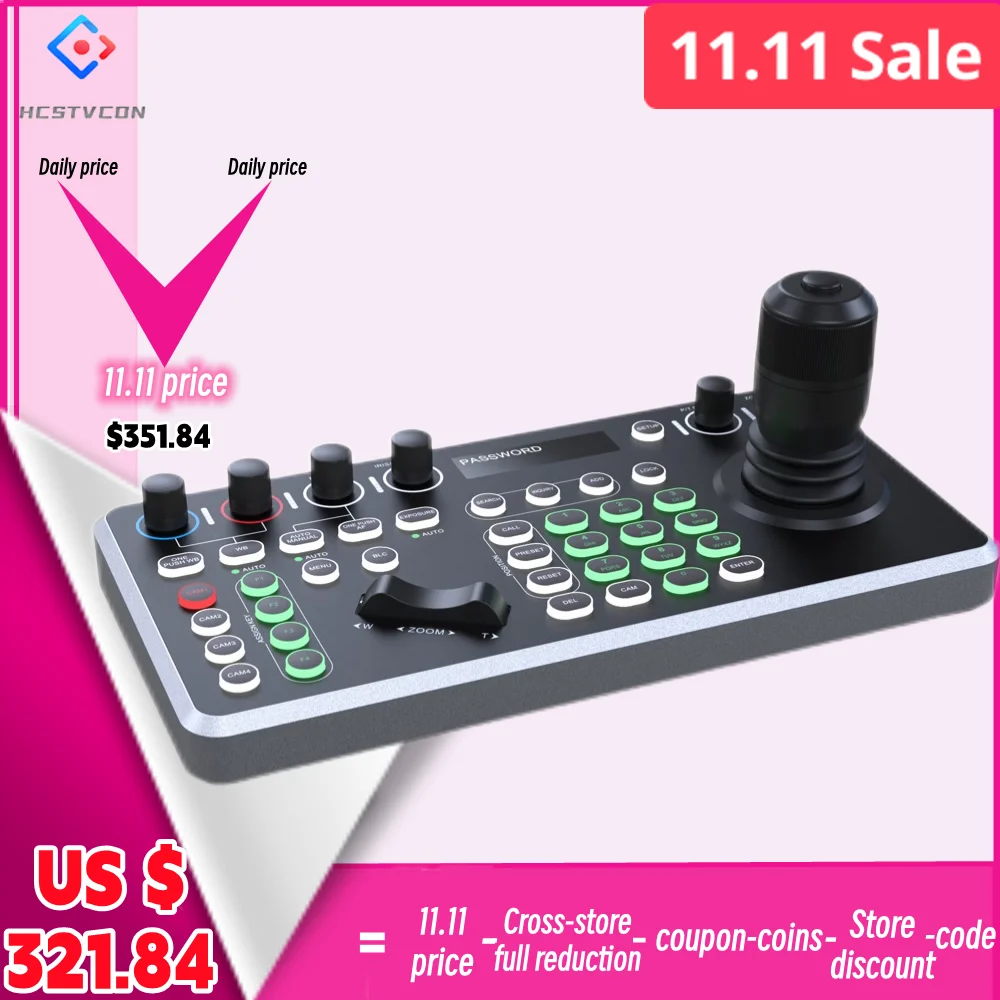 

NDI Joystick Controller Keyboard 3D Controller for Video Conference Youtube Live Streaming PTZ Camera with Light 255 Preset