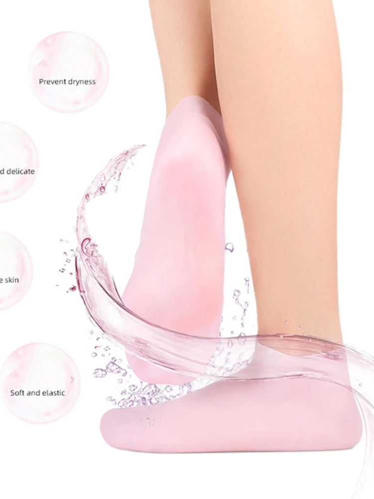 Silicone Moisturizing Spa Gel Heel Socks Exfoliating and Preventing Dryness Cracked Dead Skin Remove Protector Foot Care Tools images - 6
