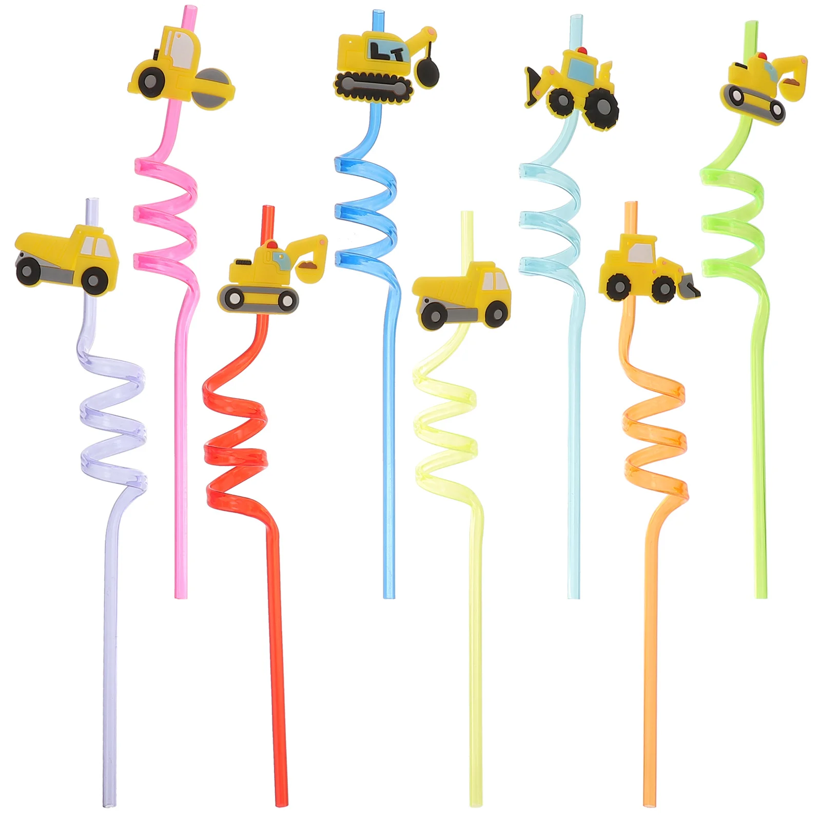 

Straws Straw Party Drinking Kids Truck Tumblers Birthday Reusable Construction Beverage Girl Car Crazy Drink Bendableteanovelty