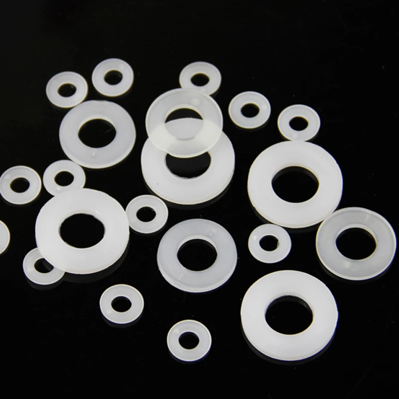 

100 pcs/lot White Rubber O Ring Gasket Nylon Washer Auto Air Conditioner Gasket Seals Assortment Flat Gasket