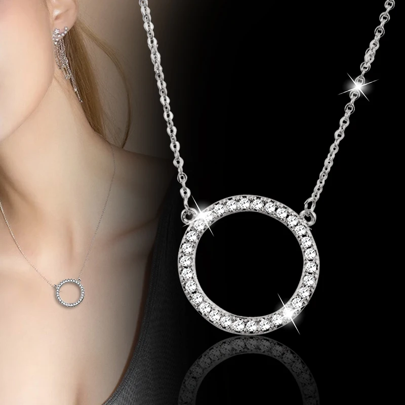 KIOOZOL классическое круглое ожерелье с кубическим цирконием для женщин розовое