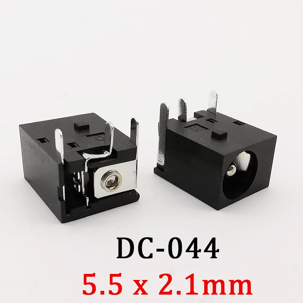 

10 шт. 5,5*2,1 DIY электронная DC044 розетка постоянного тока для зарядки с креплением на панели, фоторазъем 3P 5,5x2,1 мм, Переходник постоянного тока с ...