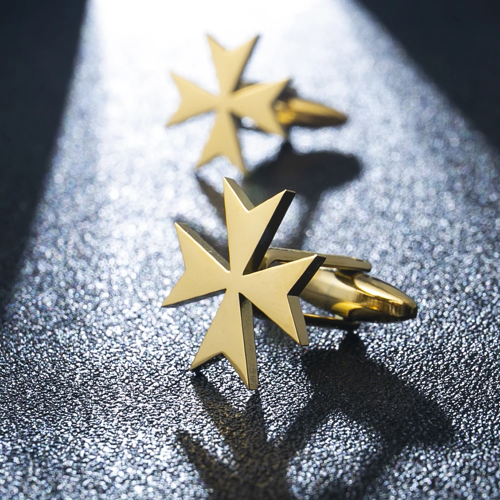 

Classic Malta Cufflinks Men's Stainless Steel Cross Shirt Suit Bottoms Cufflinks Fashion Groom Wedding Jewelry Best Man Gifts