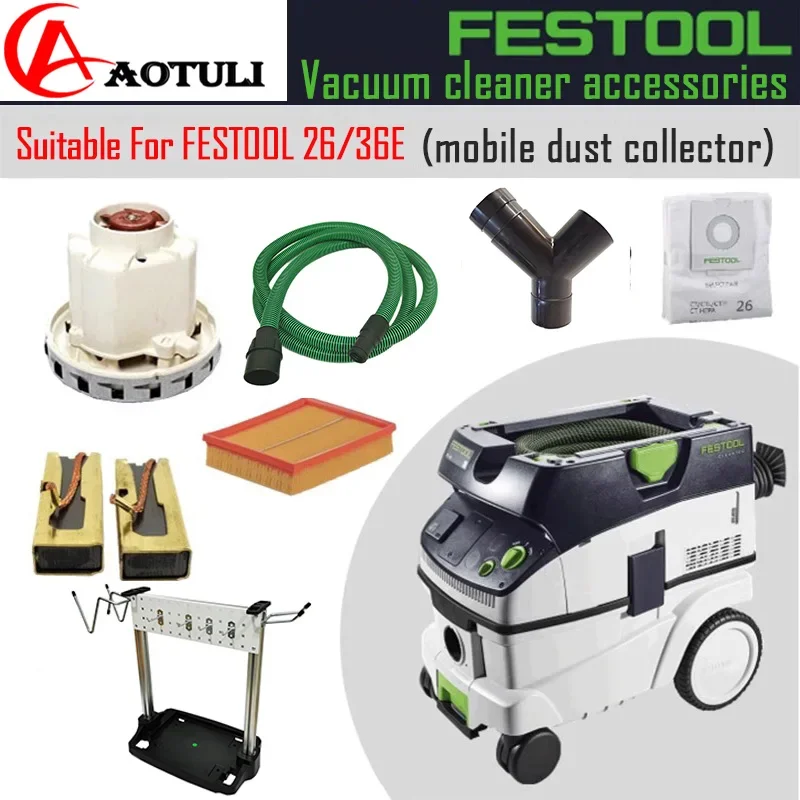 Щетка для пылесоса Festool 26/36e с двигателем и ведро пыли Mirka 915