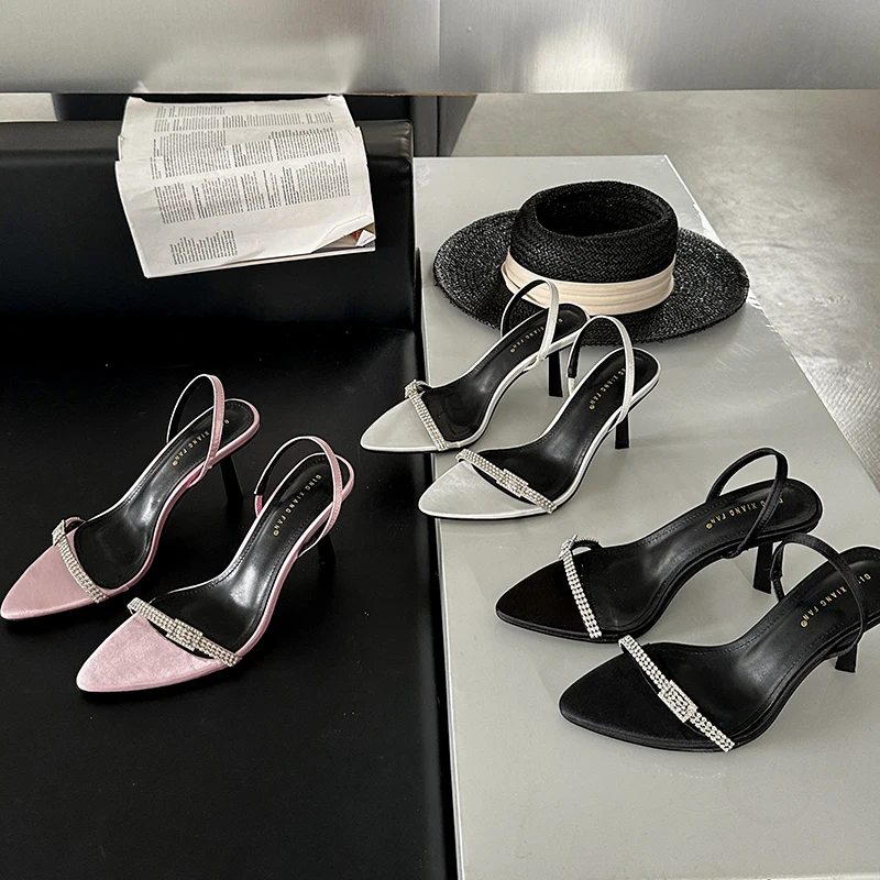 Новинка 2024 женские сандалии летние классические туфли на высоком каблуке