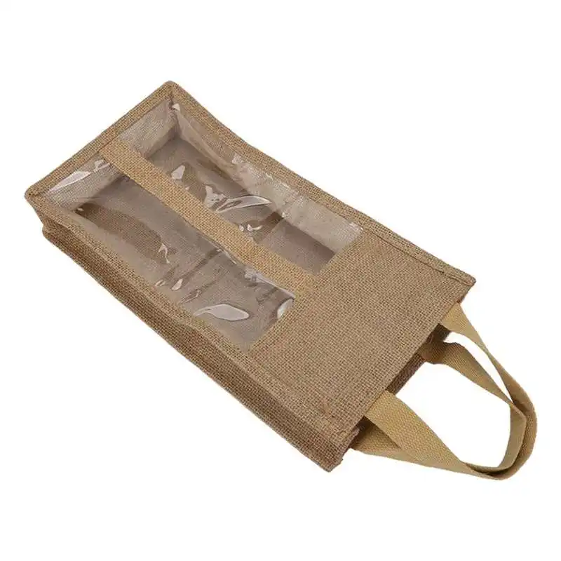 

Wine Gift Bag Jute Wine Bag Packaging for Valentines Day