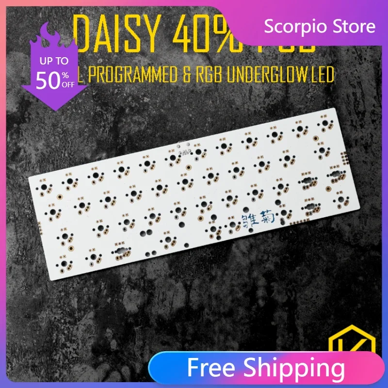 Комплект механической клавиатуры Daisy 40% на заказ поддерживает TKG-TOOLS Underglow RGB Led PCB