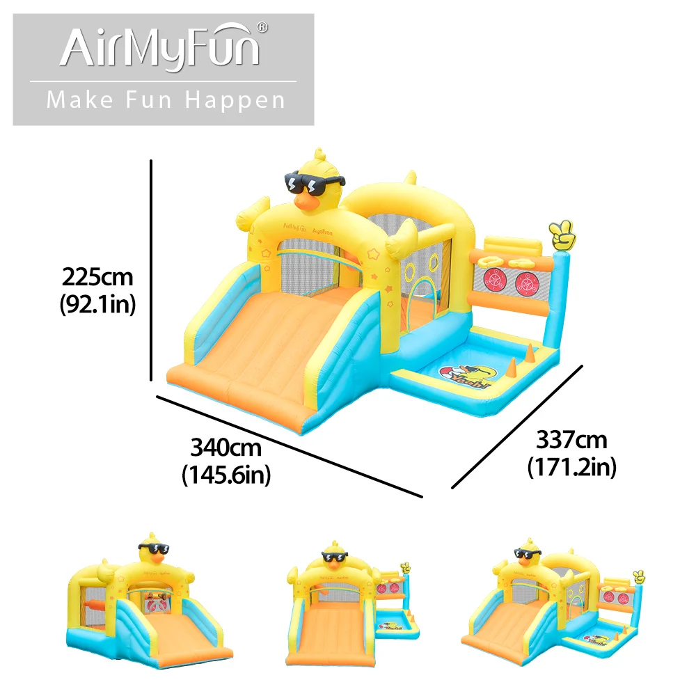 Фото Airmyfun новый дизайн надувной замок прыгающий дом утка отказов большая комбинация слайдов детский надувной отказов замок №5