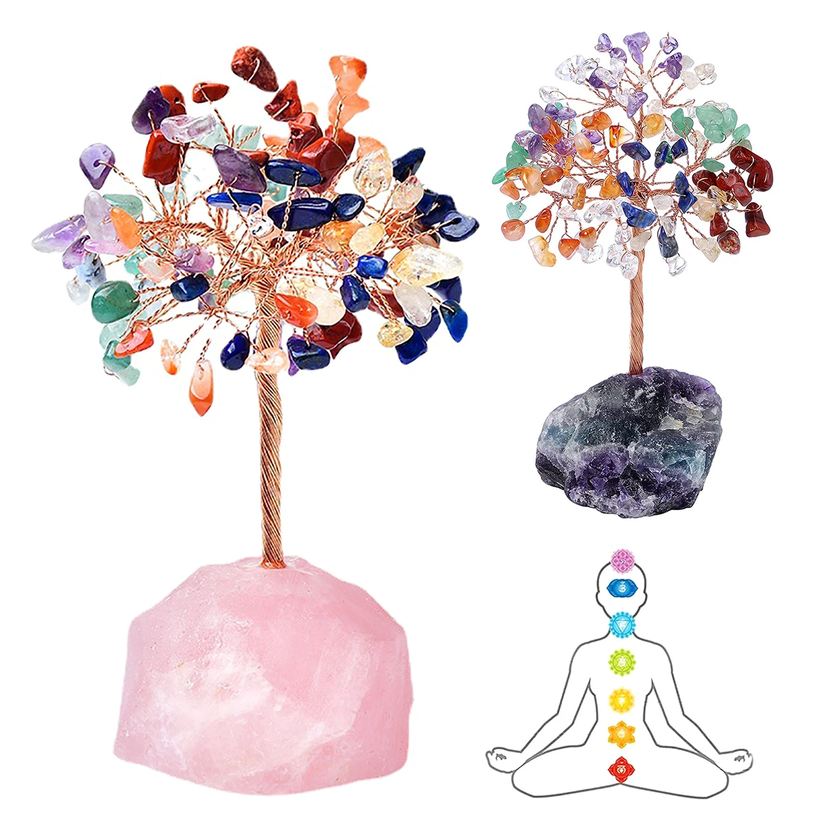 

Crystal Tree 7 Chakra Tree of Life Natural Crystals Stone Lucky Tree Crystal Tree for Positive Energy Feng Shui Ornaments Home