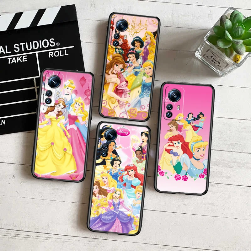

Disney Princess Beautiful Black Phone Case For Xiaomi Mi 13 12 Lite 12T Pro 12X 12S 11 11T 11i 10T 10 9 Ultra 5G