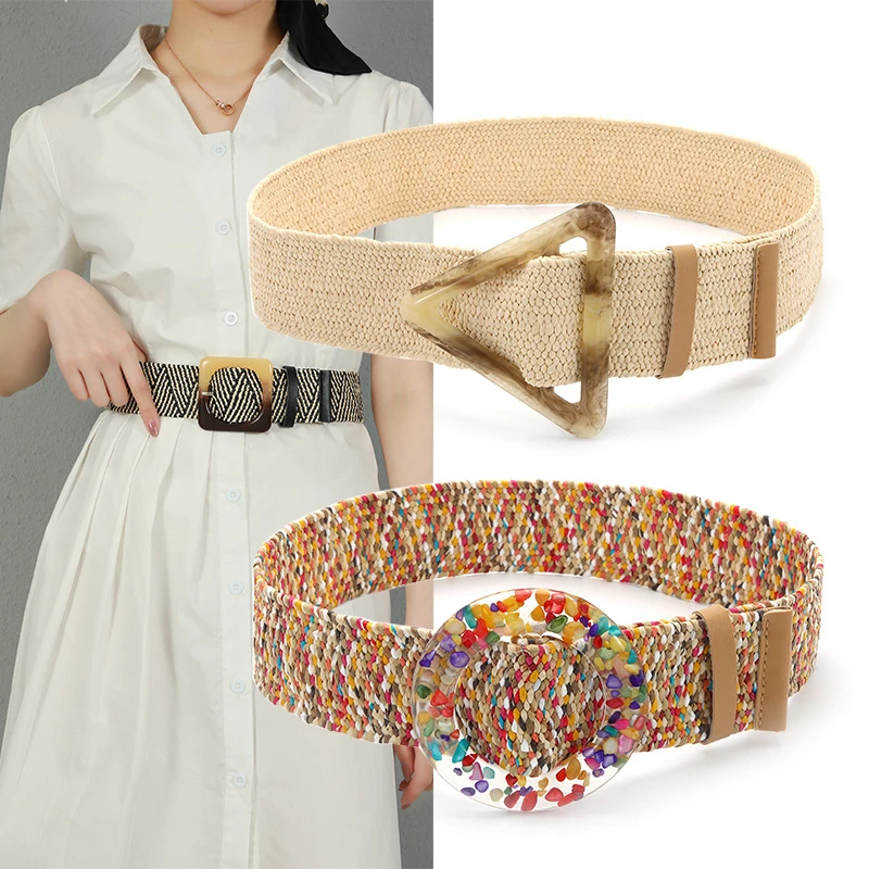 Fashion Womens Belts for Women Bohemia Style Belt for Skirts Dress Female Beach Waist Strap Cinturones Para Mujer Width 4.8cm