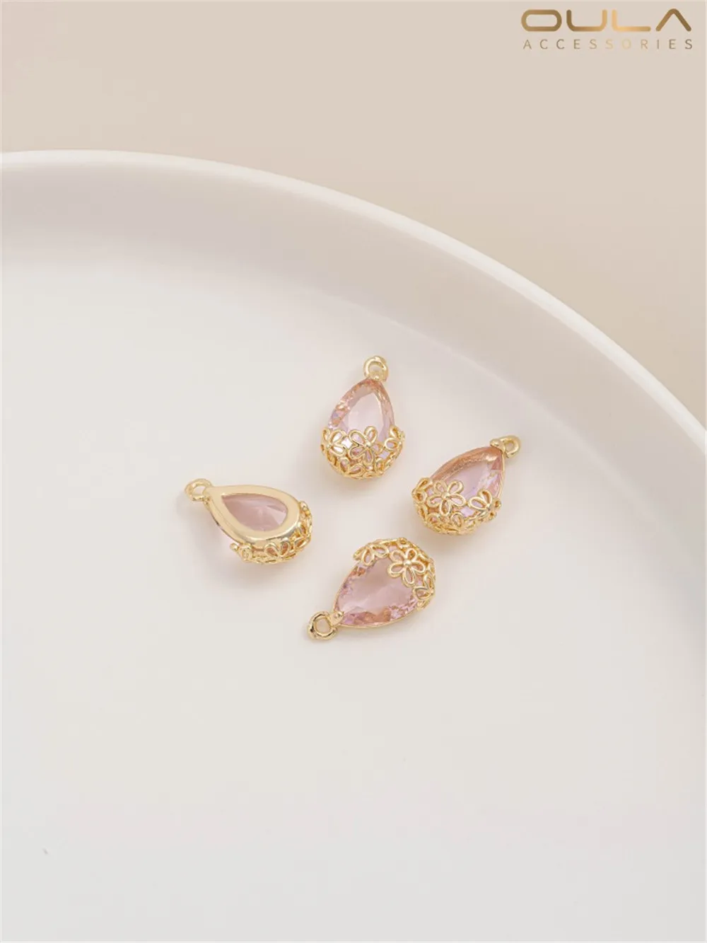 14-каратное золото цвет сумки маленький цветок обернутый край кристалл циркон