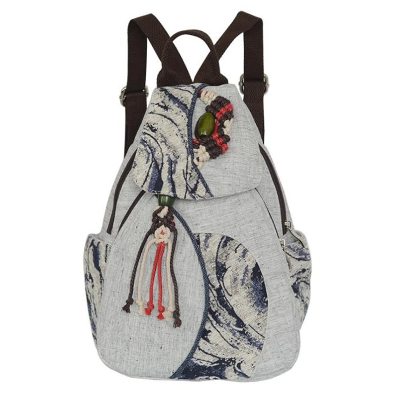 

Fashion Ladies Applique All-Match Shopping Backpack Multifunctional Applique Traveler Zipper Back Backpack
