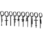 Серьги из нержавеющей стали и титана для мужчин и женщин, Ювелирное Украшение с черным крестом и перьями в стиле рок-поп