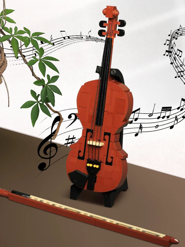 Конструктор MOC для скрипки музыкальный инструмент модель сделай сам развивающие